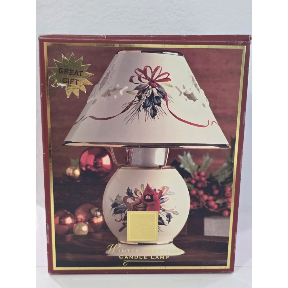 Lenox Christmas Cardinal Holiday Candle Lamp